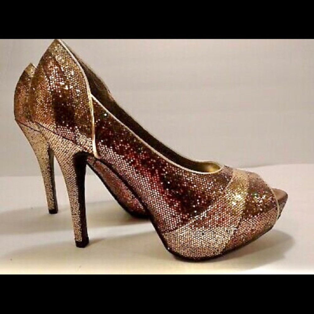 Worthington RoseGold/Copper gemstone stilettos.